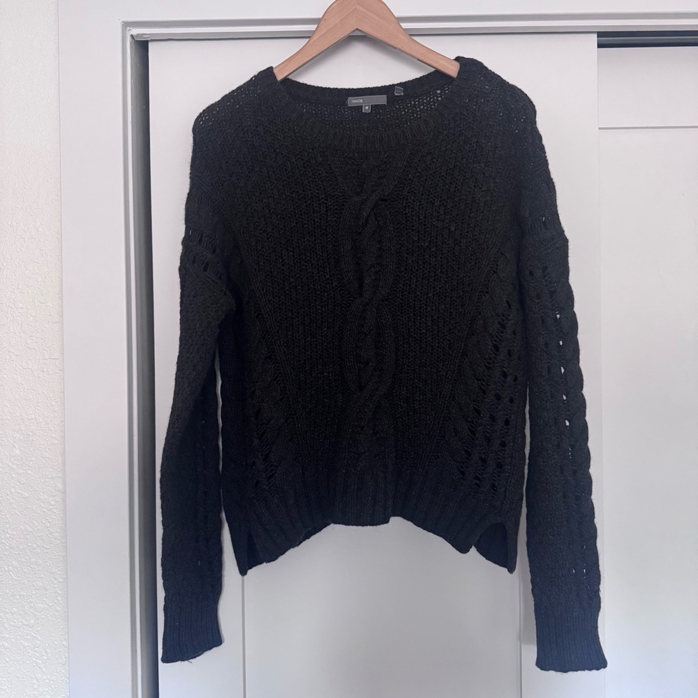Vince‎ Black Cable Knit Sweater